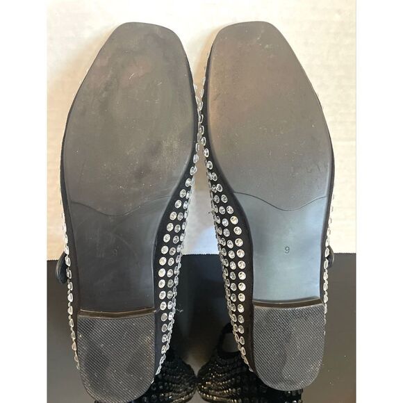 Olomisa Black Rhinestones Ballet Flats for Women Shoes SZ 9 Mary Jane Flats - Picture 6 of 12